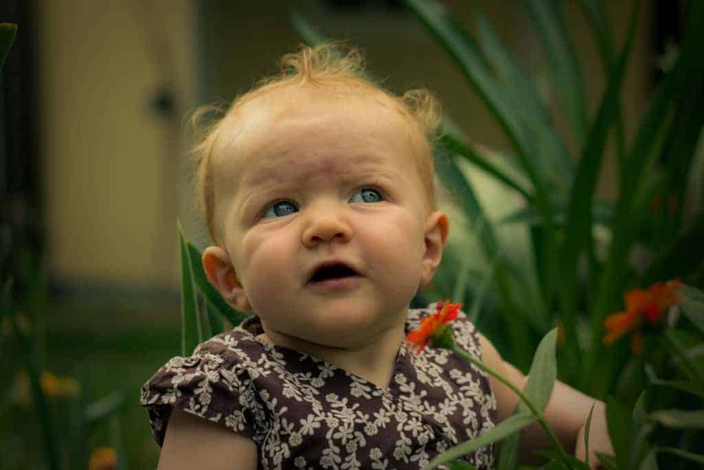 Nine month old Grace Looks Worried