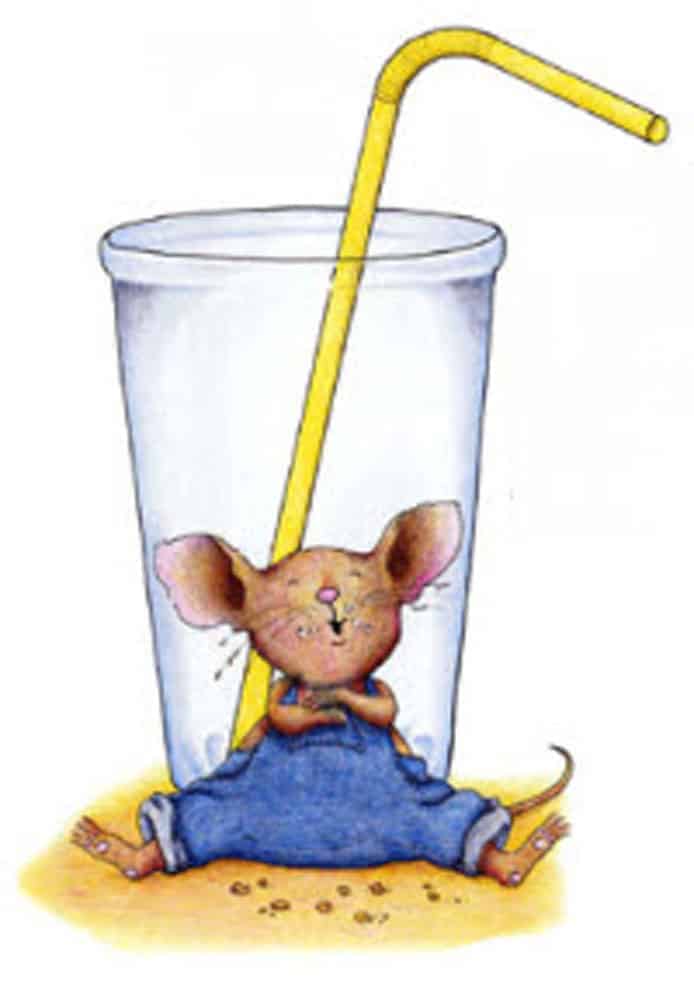 If you give a mouse a cookie glass with drinking straw
