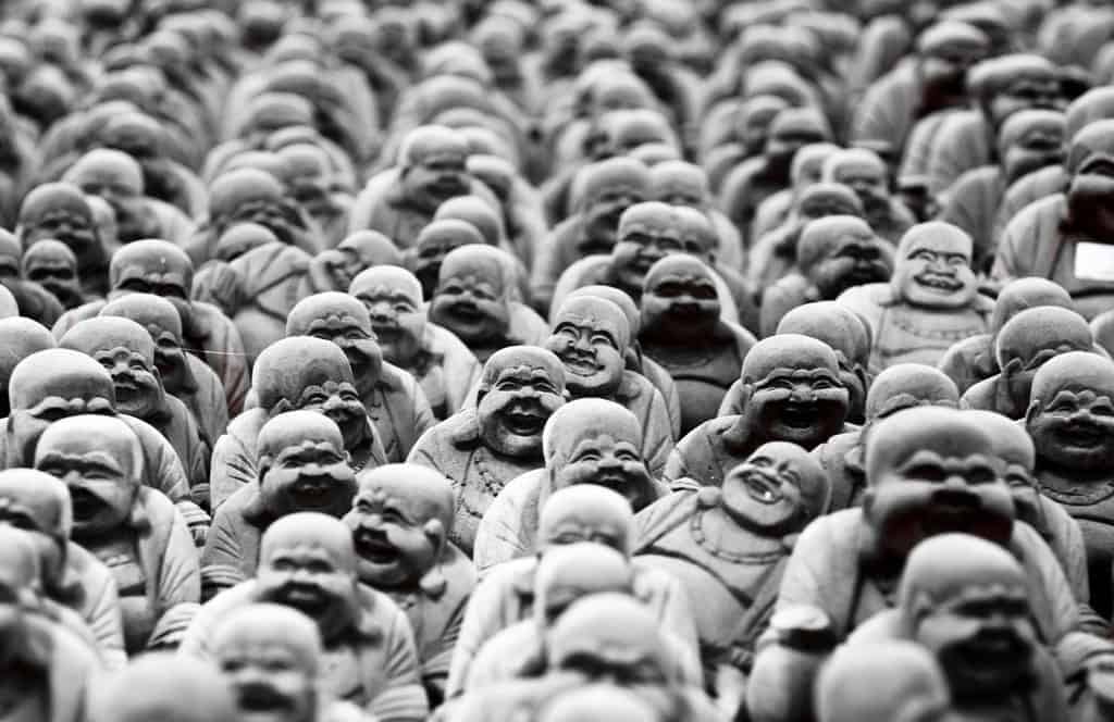 Buddha sculptures from Indonesia B&W