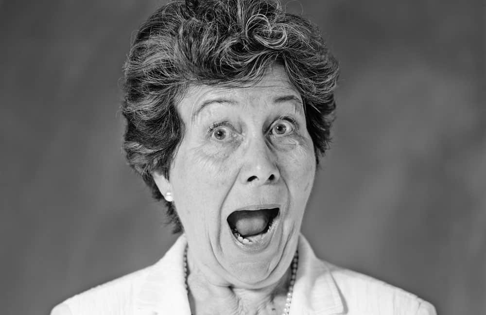 Grandmother making funny face