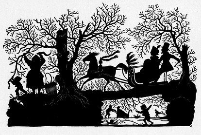 Harrison Weir Sleigh Ride Silhouette
